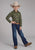 Roper Kids Boys 2127 Plaid Olive/Orange Cotton Blend L/S Shirt