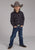 Roper Kids Boys 2130 Plaid Black/Grey Cotton Blend L/S Shirt