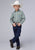 Roper Kids Boys 2075 Plaid Cream/Teal Cotton Blend L/S Shirt