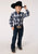 Roper Kids Boys 1215 Plaid Navy/Royal Cotton Blend L/S Shirt