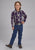 Roper Kids Boys 2103 Plaid Navy/Red Cotton Blend L/S Shirt