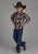 Roper Kids Boys 2106 Plaid Caramel/Teal Cotton Blend L/S Shirt