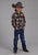 Roper Kids Boys 2109 Plaid Black/Red Cotton Blend L/S Shirt