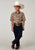 Roper Kids Boys 1970 Plaid Brown Cotton Blend S/S Shirt