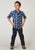 Roper Kids Boys 1975 Midnight Plaid Blue Cotton Blend S/S Shirt