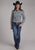 Roper Womens 2126 Plaid Grey/White Cotton Blend L/S Shirt