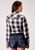 Roper Womens 1972 Plaid Black/White Cotton Blend L/S Shirt