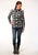 Roper Womens Charcoal/White Cotton Blend Horseshoes L/S Shirt