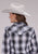 Roper Womens Fancy Horseshoe Yokes Grey/Black/White Cotton Blend L/S Shirt