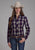 Roper Womens 2103 Plaid Floral Navy/Red Cotton Blend L/S Shirt