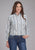 Roper Womens 2429 Paisley Trellis Blue Cotton Blend L/S Shirt