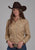 Roper Womens 2283 Wallpaper Tan/Navy Cotton Blend L/S Shirt