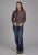 Roper Womens 2285 Floral Brown/Cream Cotton Blend L/S Shirt