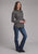 Roper Womens 2286 Floral Black/Cream Cotton Blend L/S Shirt