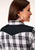 Roper Womens Grey Plaid Black Cotton Blend L/S Shirt