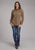 Roper Womens 2129 Ombre Plaid Brown/Tan Cotton Blend L/S Shirt