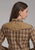 Roper Womens 2129 Ombre Plaid Brown/Tan Cotton Blend L/S Shirt