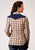 Roper Womens 1970 Plaid Brown Cotton Blend Fancy L/S Shirt