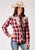 Roper Womens 1974 Plaid Red Cotton Blend Fancy L/S Shirt