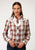 Roper Womens 1020 Plaid Butterscotch/Cream Cotton Blend Fancy L/S Shirt