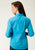 Roper Womens 9839 Broadcloth Turquoise Cotton Blend L/S Shirt