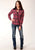 Roper Womens 820 Bright Plaid Red Cotton Blend Retro L/S Shirt