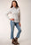 Roper Womens Wallpaper Stripe White Cotton Blend L/S Shirt