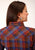 Roper Womens 825 Plaid Wine/Peri Cotton Blend L/S Shirt