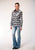 Roper Womens 1881 Plaid Black/Aqua Cotton Blend L/S Shirt