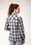 Roper Womens 1881 Plaid Black/Aqua Cotton Blend L/S Shirt