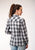 Roper Womens 1881 Plaid Black/Aqua Cotton Blend L/S Shirt