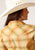 Roper Womens 1511 Plaid Yellow/Tangerine Cotton Blend L/S Shirt