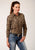 Roper Womens 1712 Multi Plaid Brown Cotton Blend L/S Shirt