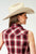 Roper Womens 1974 Plaid Red Cotton Blend S/L Shirt
