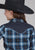 Roper Kids Girls 2128 Windowpane Plaid Multi Blue Cotton Blend L/S Shirt