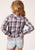 Roper Kids Girls 1510 Plaid Wine/Navy Cotton Blend Fancy L/S Shirt