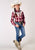 Roper Kids Girls 1974 Plaid Red Cotton Blend Fancy L/S Shirt