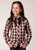 Roper Girls Cream Plaid Wine Cotton Blend L/S Shirt