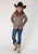 Roper Girls Kids Wine/Cream Cotton Blend Small Scale L/S Plaid Shirt