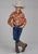 Roper Kids Girls 2282 Floral Orange/Cream Cotton Blend L/S Shirt