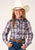 Roper Girls Kids Wine/Navy Cotton Blend Fancy Yoke L/S Shirt