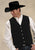 Roper Mens Antique Brass Front Yokes Black Suede Leather Vest