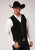 Roper Mens Antique Brass Front Yokes Black Suede Leather Vest