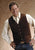 Roper Mens Antique Brass Front Yokes Brown Suede Leather Vest