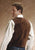 Roper Mens Antique Brass Front Yokes Brown Suede Leather Vest