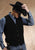 Roper Mens Buckle Tie Brass Snaps Black Suede Leather Vest