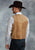Roper Mens Antique Brass Front Yokes Light Sand Suede Tall Leather Vest