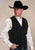 Roper Mens Buckle Tie Brass Snaps Black Suede Tall Leather Vest