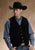 Roper Mens Black Silky Cow Suede Leather Basic Tall Man Western Vest