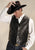 Roper Mens Buffalo Nickel Nappa Brown Leather Leather Vest